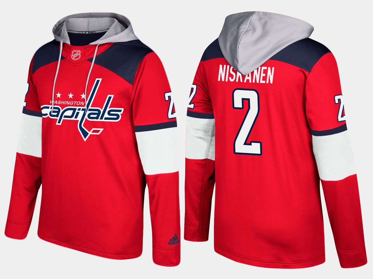 Men NHL Washington capitals #2 matt niskanen red hoodie->washington capitals->NHL Jersey